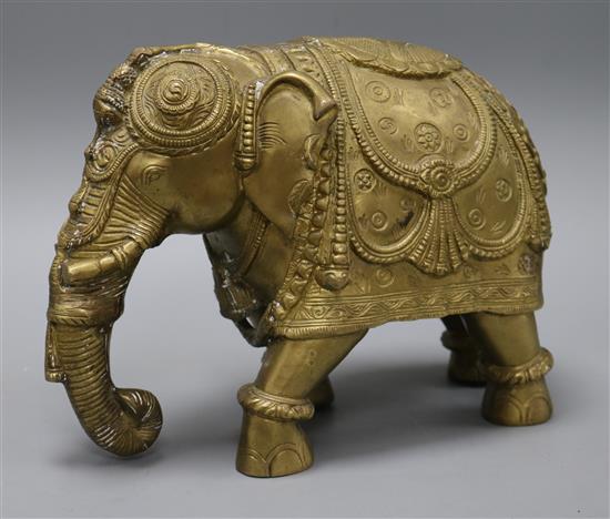 A bronze of an Indian elephant height 21.5cm